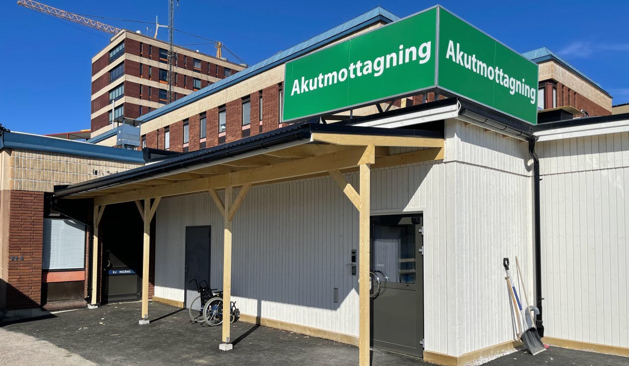 Bilden visar den nya entrén till spotcheck/akutmottagningen på Gävle sjukhus. 